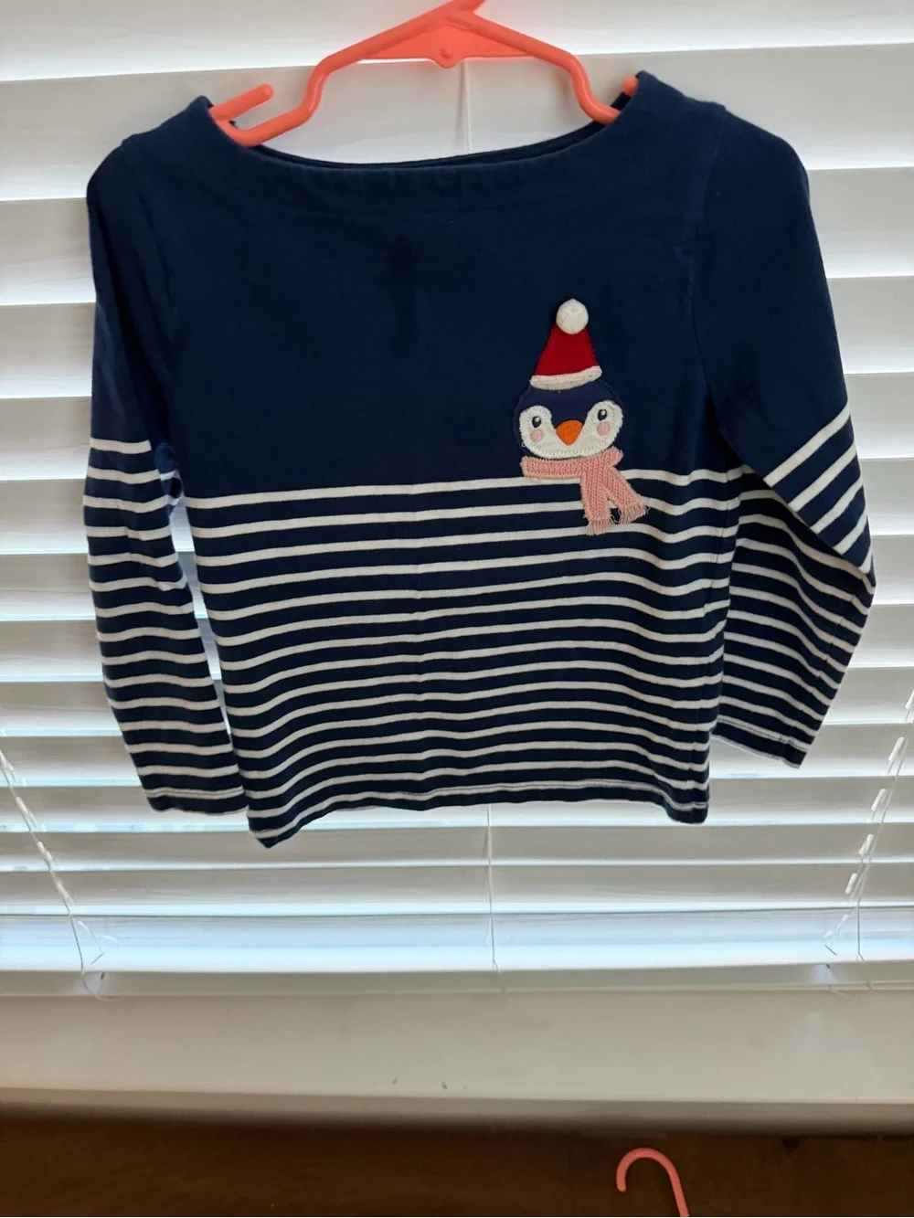 Navy Aiken Purple & White Striped Girls' Dress